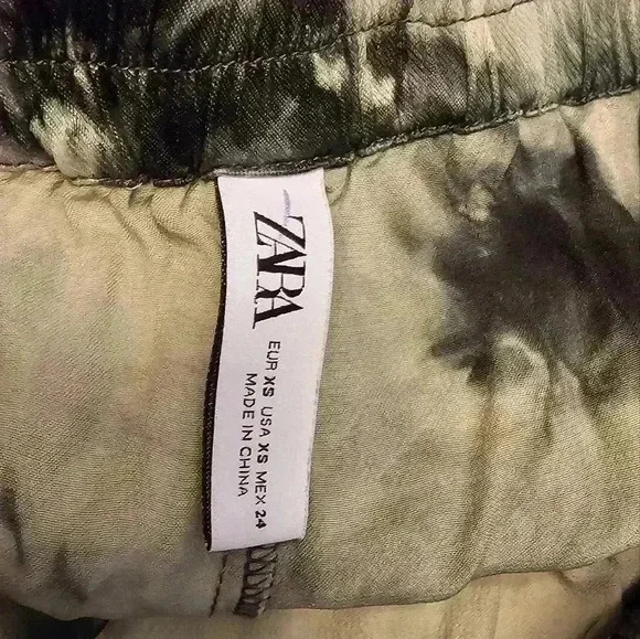 ZARA Flowy Tie Dye Batik Midi Skirt Sea Green Size XS - Picture 9 of 9